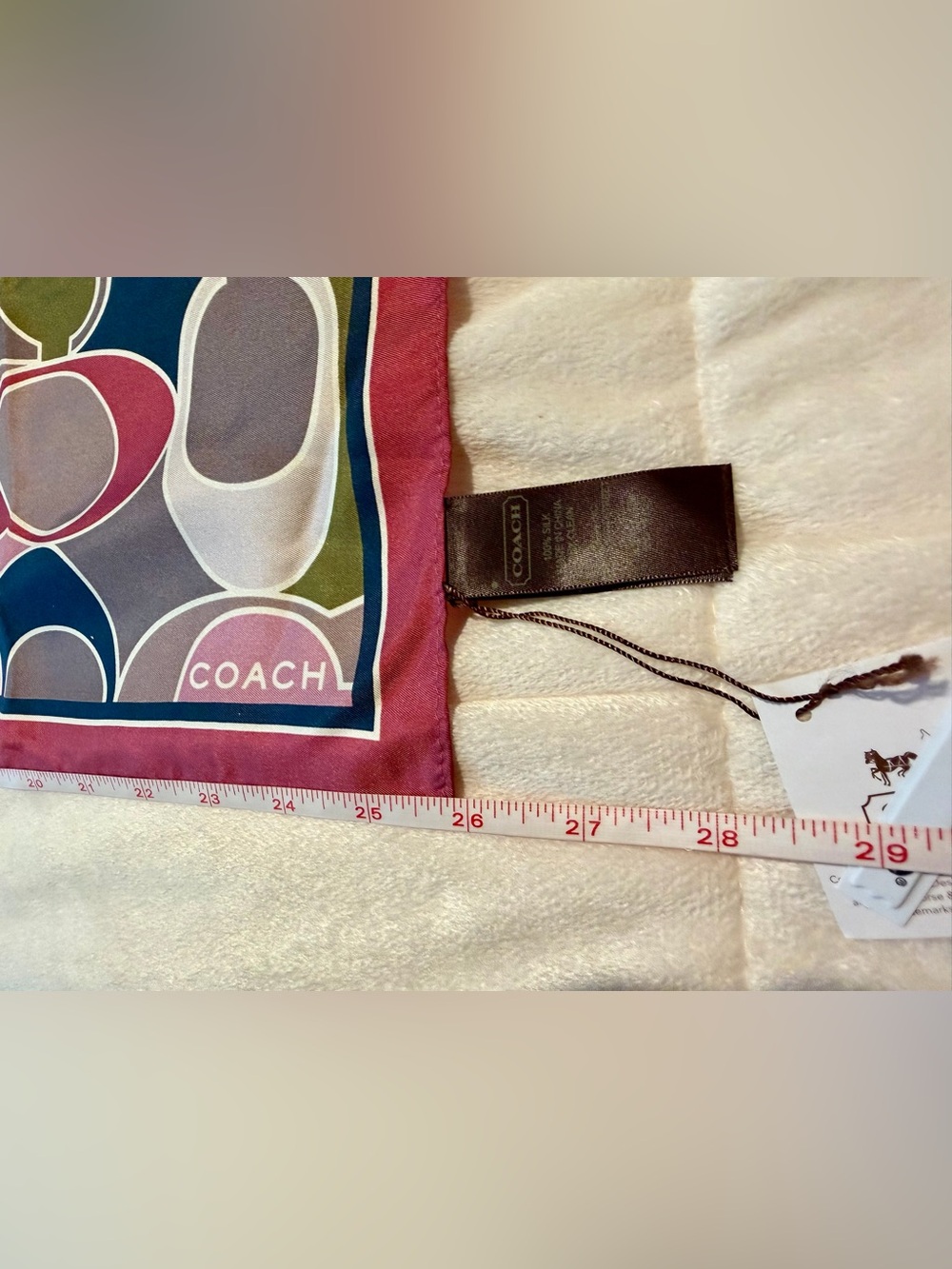 Coach Legacy Signature Multicolor Silk Square Scarf NWT - Picture 3 of 5